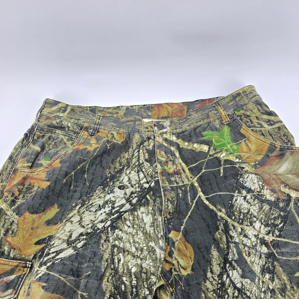 Wolf Mountain Cargo Pants Mens‎ Camo Cotton Canvas Forest Green Brown 42x30